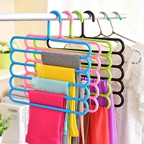 Multi Purpose Plastic 4 Layers Suspension Pants Clothes Tie Scarf Towels Storage Organizer