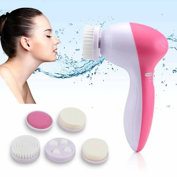 5 in 1 Face Facial Exfoliator Electric Massage Machine Care  Cleansing Cleanser Massager Kit For Smoothing Body Beauty Skin Cleaner facial massager machine for face by GEZRIL
